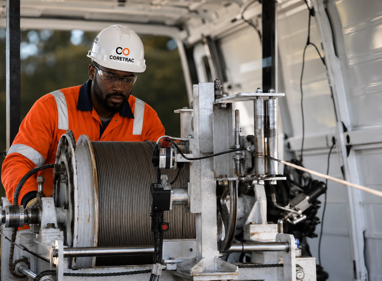 Field engineer in safety equipment